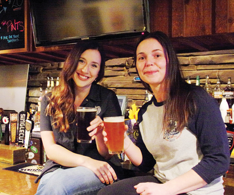 Holly and Lori, our bartenders of the month, from the Ale House